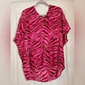 Pink and Red Zebra Print Top